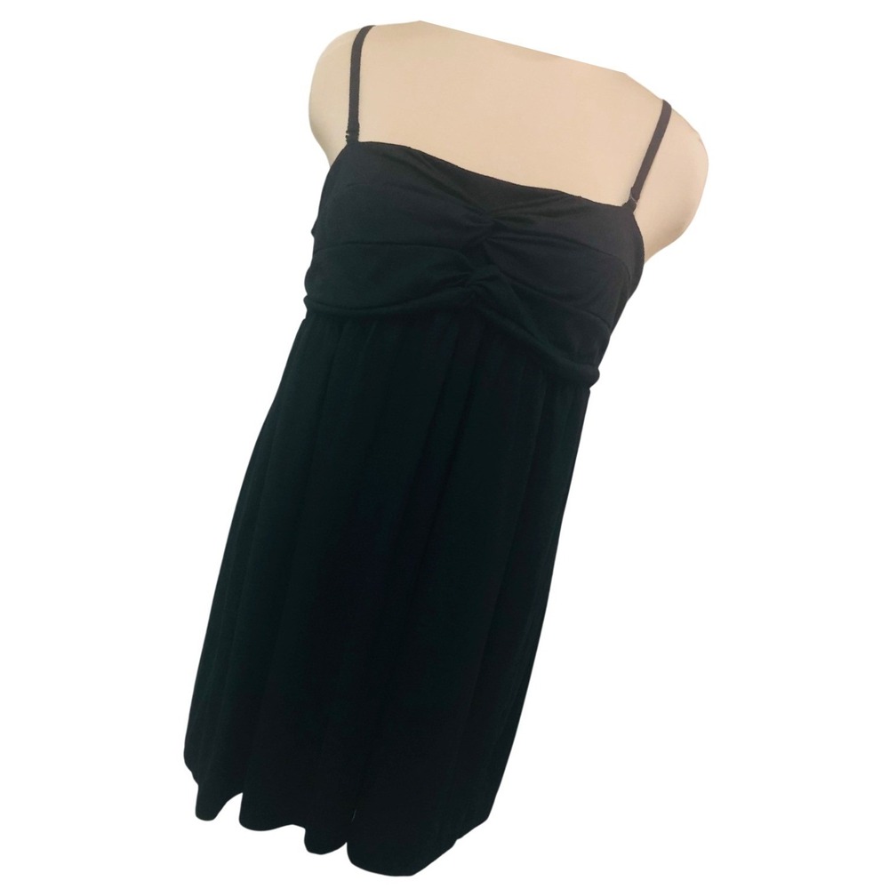 Nicole Miller Black Bandeau Knot Dress Smocked Cover Up Beach Coastal Womens XXL